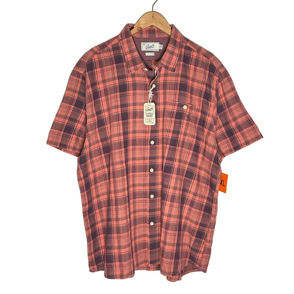 Grayers | Men | Classic Plaids Coral Red SS Button Up Shirt | Size XXL - Picture 2 of 12